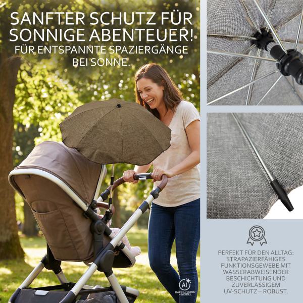 BAMBINIWELT universaler Sonnenschirm für Kinderwagen/Buggy MELIERT (rund)